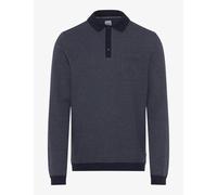 Brax Modern Fit Longsleeve Poloshirt dunkelblau, Einfarbig