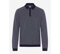 Poloshirt BRAX "Style PAROS", Herren, Gr. M (50), blau (navy), 50% Baumwolle, 50% Modal, Langarm, Shirts (52523139-M) navy