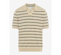BRAX Rundhalspullover Style PASCAL Herren Strick 41% Baumwolle 31% Leinen 28% Lyocell Beige Gr. L