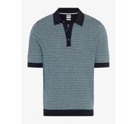 Brax Herren Poloshirt Style PASCAL – Strick-Optik, Leinen-Anteil, dunkelblau Größe S