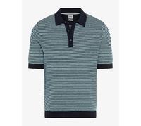 BRAX Kurzarmhemd Style PASCAL Herren Navy – Strick, 44% Baumwolle/36% Leinen/20% Polyester – XL
