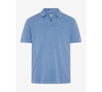 Poloshirt BRAX "Style PAZ", Herren, Gr. L (52), blau, 80% Baumwolle, 20% Leinen, Shirts (49540955-L) blau