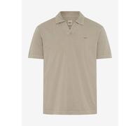 Poloshirt BRAX "Style PAZ", Herren, Gr. M (50), hellkhaki, 80% Baumwolle, 20% Leinen, Shirts (16396355-M) hellkhaki