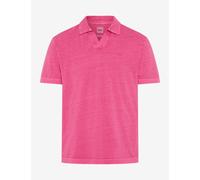 Poloshirt BRAX "Style PAZ", Herren, Gr. M (50), lila, 80% Baumwolle, 20% Leinen, Shirts (24003452-M) lila