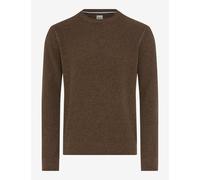Brax Regular Fit Strickpullover Rundhalsdunkelbraun, Einfarbig
