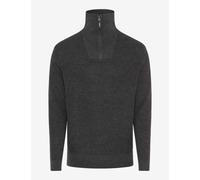 Strickpullover BRAX "Style SÖREN", Herren, Gr. M (50), grau (dunkelgrau), Strick, 48% Baumwolle, 26% Wolle, 26% Polyacryl, Pullover Strickpullover (37142406-M) dunkelgrau