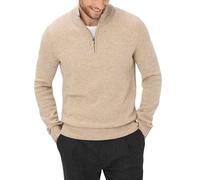 BRAX Troyer Pullover Steffen Regular Fit Langarm beige einfarbig XXL