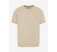 Rundhalspullover BRAX "Style SULLY", Herren, Gr. L (52), beige, 82% Baumwolle, 18% Polyester, Rundhals, Pullover Rundhalspullover (40464945-L) beige
