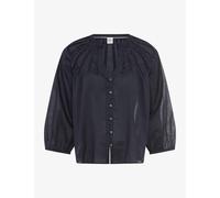 Kurzarmbluse BRAX "Style VALESCA", Damen, Gr. 46, navy, Web, 100% Baumwolle, Blusen (74785137-46) navy