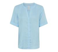 Kurzarmbluse BRAX "Style VERI", Damen, Gr. 38, blau (hellblau), 100% Leinen, Blusen (65005327-38) hellblau