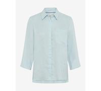 Kurzarmbluse BRAX "Style VICKI", Damen, Gr. 42, dunkelblau, Web, 100% Leinen, Blusen (73905516-42) dunkelblau