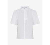 Kurzarmbluse BRAX "Style VIVE", Damen, Gr. 42, weiß, Web, 100% Leinen, Blusen (53132904-42) weiß