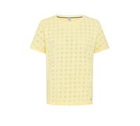 BRAX Kurzarmshirt Damen Style CAELEN S Rundhals 100% Baumwolle Stickerei Gelb Gr. 46