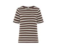 Kurzarmshirt BRAX "Style CIRA S", Damen, Gr. 36, dunkelbraun, 75% Baumwolle, 25% Polyester, Rundhals, Shirts (58799528-36) dunkelbraun