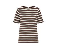 Kurzarmshirt BRAX "Style CIRA S", Damen, Gr. 44, dunkelbraun, 75% Baumwolle, 25% Polyester, Rundhals, Shirts (58799528-44) dunkelbraun