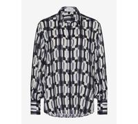 BRAX - Damen Bluse Hemdbluse mit Print, Vic (45-8638), Größe:46, Farbe:Black (02)