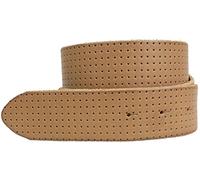 Brazil Lederwaren Wechselgürtel aus Vollrindleder in Pierce-Optik 4 cm ohne Schnalle | Druckknopf-Gürtel für Damen Herren 40mm | Schlamm 80cm