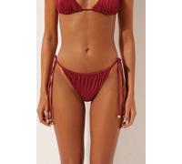 Brazilian-bikinihose Mit Schmalen Bändchen Shiny Satin Rot L