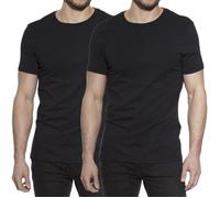 Bread & Boxers Klassisches T-Shirt mit perfektem Rundhals-Ausschnitt und unschlagbarer schmalerPassform | 2 er Pack | Organic Cotton aus Biobaumwolle in schwarz | klassischer FIT | mit 6% Elastan (L)