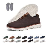 Breeze Schuhe Herren, 2025 neue Wearbreeze Schuhe, Urban - Ultrabequeme Orthopädische Herrenschuhe, Lässige Leichte Atmungsaktive Mesh Oxfords Schlupfschuhe mit Fußgewölbeunterstützung(Coffee,47 EU)