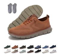 Breeze Schuhe Herren, 2025 neue Wearbreeze Schuhe, Urban - Ultrabequeme Orthopädische Herrenschuhe, Lässige Leichte Atmungsaktive Mesh Oxfords Schlupfschuhe mit Fußgewölbeunterstützung(Brown,46 EU)