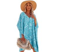 Breezy Lane Kaftan Cover Up Beachwear für Damen Strandkleid Bikini Badeanzug Blumenmuster Überzug Caftan Beach Resortkleidung