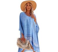Breezy Lane Kaftan Cover Up Beachwear für Damen Strandkleid Bikini Badeanzug Blumenmuster Überzug Caftan Beach Resortkleidung