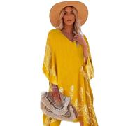 Breezy Lane Kaftan Cover Up Beachwear für Damen Strandkleid Bikini Badeanzug Blumenmuster Überzug Caftan Beach Resortkleidung