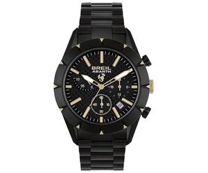 Breil, Abarth, 695 Tribute 131 Rally, Herrenuhr aus Schwarzem und Mattschwarzem IP-Stahl, mit 12 Gravuren und Goldenen IP-Einsätzen, Schwarzes Karbonfaser-Zifferblatt, Knopfverschluss, Chronograph