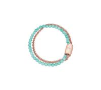 Breil Armband MAGNETICA SYSTEM für Damen aus Edelstahl IP in der Farbe Roségold mit hellblauen Achat Steinen, mit Magnetverschluss, Länge: 19 cm, TJ3195
