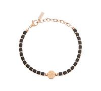 Breil Armband MAST für Herren aus Edelstahl mit Hämatit in der Farbe Rosa/Schwarz, mit Karabinerverschluss, Länge: 22 cm, TJ3262