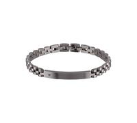 Breil, Black Diamond Collection, Herrenarmband aus Edelstahl, Farbe Gun, mit Natürlichen Edelsteinen, Praktischer Karabinerverschluss, Geschenkideen für Männer, Verstellbare Länge 17,5-22 cm, Grau