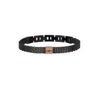 Breil, Black Diamond Collection, Herrenarmband aus Edelstahl in Schwarz und Rosegold, Natürliche Edelsteine, Karabinerverschluss, Geschenkideen für Männer, Verstellbare Länge 17,5-22 cm, Schwarz