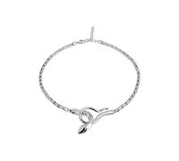 Breil, Cobra Collection, Damenhalskette aus Glänzendem Edelstahl, Animalisches Design, Zentrales Element in Form einer Schlange, Auffälliges Accessoire, Verstellbare Länge 42-45 cm, Silber