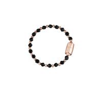 Breil - Damenarmband Magnetica System Collection TJ3047 - Damenschmuck - Edelstahlarmband für Damen, mit Kugeln aus Poliertem Stahl (Pink IP) und Facettierten Onyxkugeln - Maximale Länge 19 cm
