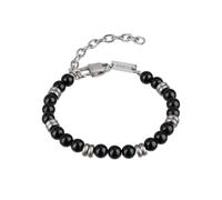 Breil, Herrenarmband Wise Collection, Edelstahl- und Schwarzes Onix-Armband für Herren mit Schickem und Rustikalem Design