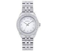 Breil Hyper Damen Armbanduhr mit Armband aus Stahl, in der Farbe: Silber/Weiß und Zirkoniakristallen, Gehäusedurchmesser: 36 mm, TW1974