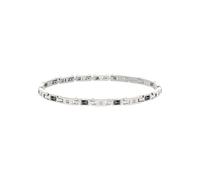 Breil Armband CERAMIC BRICK für Herren aus Edelstahl und Keramik in der Farbe Silber mit schwarzen und weißen Zirkonia Steinen, mit Faltverschluss, Länge: 22 cm, TJ3272