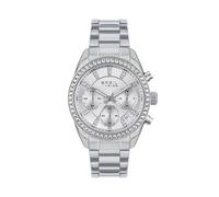 Breil, Kollektion Azure Chronograph für Damen, Damenuhr mit Armband aus Stahl, wasserdicht, Quarzwerk, Gehäuse 36 mm, Verschluss mit Knöpfen, silber / schwarz, Modern