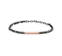 Breil, Kollektion B Rocks, Herren-Armband mit Scheiben aus Häma und Stahlscheiben, Karabinerverschluss, Länge verstellbar 17-22 cm, Geschenkidee für Herren