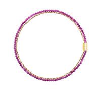 Breil, Kollektion Magnetica System, Damen-Halskette Purple Orchid aus vergoldetem Stahl, glänzend, Spiegeleffekt und Natursteine, praktischer Magnetverschluss, Geschenkidee für Damen, Taglia unica