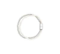 Breil, Kollektion Magnetica System, Damenarmband mit zwei Ketten aus Stahl und Natursteinen, Verschluss mit Magnet, kompatibel mit allen magnetischen Elementen, Geschenkidee für Damen