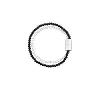 Breil, Kollektion Magnetica System, Element Small Heart aus poliertem Stahl, Kette mit schwarzen Kristallen, Magnetverschluss, Taglia unica, Stahl, Kristalle, Kristall