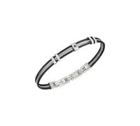 Breil Loop Herrenarmband aus Stahl hergestellt, Farbe: Silber/Schwarz, Min. Länge: 17,5 cm, Max. Länge: 20,3 cm, TJ3442