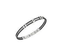 Breil Loop Herrenarmband aus Stahl hergestellt, Farbe: Silber/Schwarz, Min. Länge: 17,5 cm, Max. Länge: 20,3 cm, TJ3442