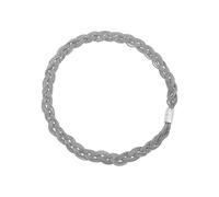 Breil, Magnetic System Collection, Damenhalskette Medium Twist, aus Glänzendem Edelstahl, mit Verflochtenen Mikroketten und Praktischem Magnetverschluss, Länge 41 cm, Silber