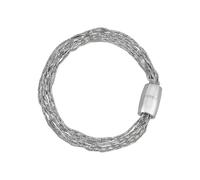 Breil, Magnetica-Kollektion, Kleines Eclipse-Armband, mit Poliertem Edelstahl, Micro-Ketten und Paktischem Magnetverschluss, Perfekte Geschenkidee für Frauen, Länge: 19 cm, Farbe: Silber