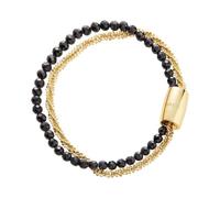 Breil Magnetica System Armband für Damen aus Farbiger Stahl in der Farbe Schwarz und Gold, Länge: 19,5 cm, TJ3615