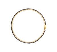 Breil, Magnetica System Kollektion, Mittelgroße Black Sun Halskette, Damenhalskette aus Goldfarbenem Edelstahl, mit Schwarzen Spinellsteinen, Magnetverschluss, Farbe: Gold und Schwarz, Länge: 45 cm