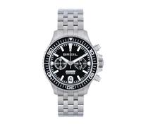 Breil, Manta P.R.O. Collection, Herren-Chronograph aus Edelstahl, mit Gravur Personalisierbar, Quarzwerk, Verstellbare Taucherschließe 14-21 cm, Wasserdicht, Silber-Schwarz